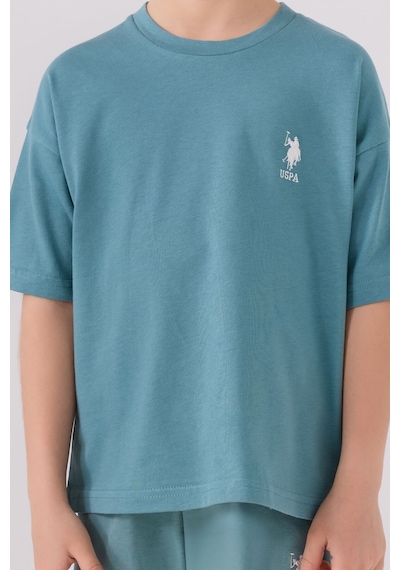 U.S. Polo Assn. Erkek Çocuk Pastel Yeşili Bermuda Takımı 5274-43646 Yeşil