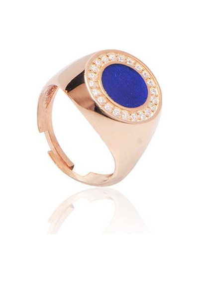 Emılıano Jewellery Silver 925 Ayar Mineli Yüzük Gümüş - Rose Gold