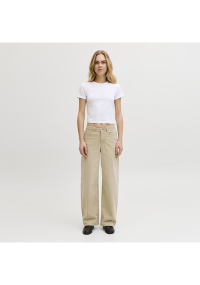 Jack & Jones Kadin Wide Leg Yüksek Bel Jean - Tokyo - 12279548 Desert Dust