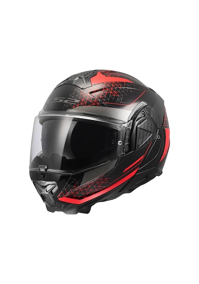Ls2 Advant 2 Astral Çene Açılır Kask Kırmızı - Siyah