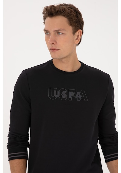U.S. Polo Assn. Erkek Regular Fit Bisiklet Yaka Siyah Sweatshirt 50316372-VR046