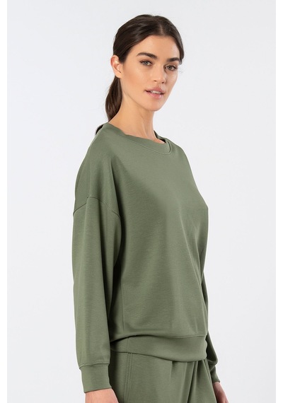 Türen Kadin Bisiklet Yaka Sweatshirt 3613/yeşil Yeşil