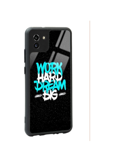Samsung Uyumlu A-03 Uzay Motto Tasarımlı Glossy Telefon Kılıfı Çok Renkli