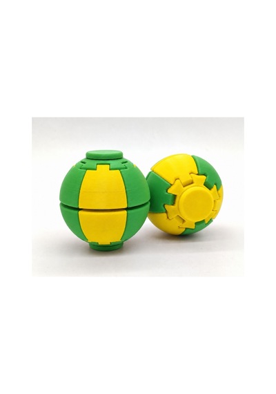 Alvera Press Küresi 3d Baskı Dönüşen Mekanik Fidget Stres Oyuncağı-sarı-yeşil 51174408