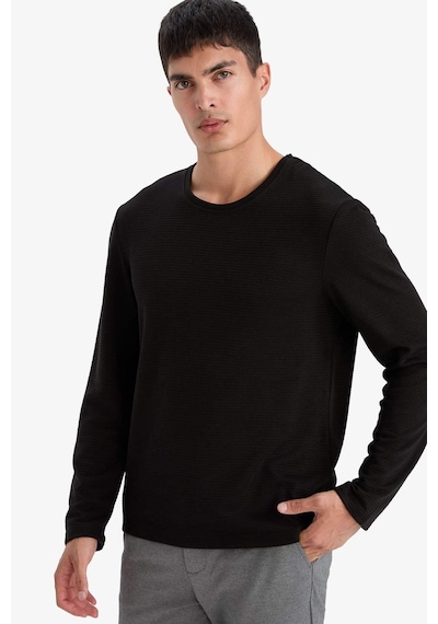 Defacto Slim Fit Dar Kesim Bisiklet Yaka Sweatshirt G2605ax25aubk81 Siyah-bk81