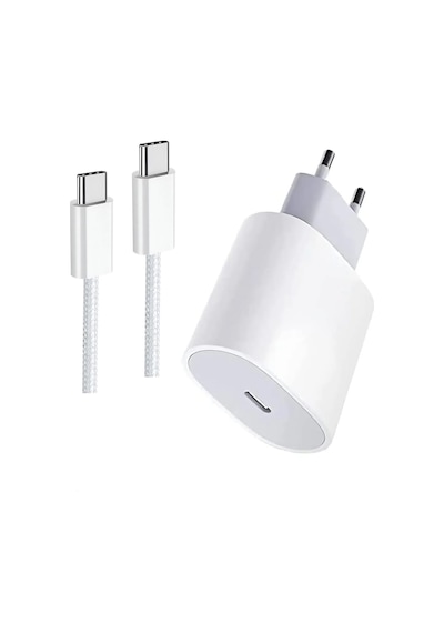 Apple Uyumlu iPhone 15 16 - 15 16 Pro-15 16 Plus- 15 16 Pro Max 16e Hızlı Şarj Aleti 20w Hasır Kablolu Set