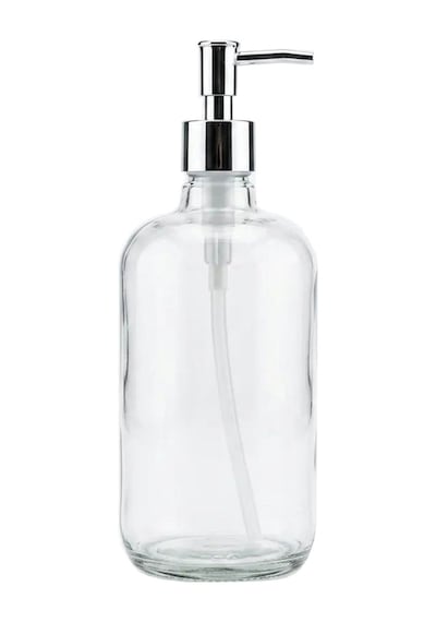 Buççin Online Mağaza Modern Tarz Cam Sıvı Sabunluk Seti Büyük 750 Ml 2 Adet Cam Şeffaf Çok Renkli