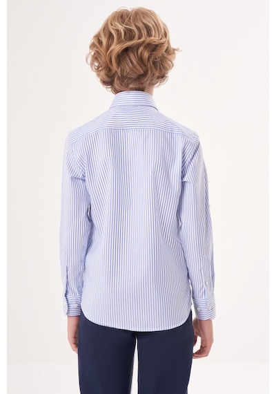 Bisse Regular Fit Yaka Düğmeli Mavi Çocuk Erkek Gömlek Gm23y231161 D35 Mavi