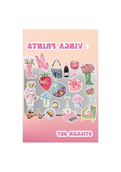 Pembe Renkli Etiket Seti, Macbook Ve Tablet İçin Abanoz