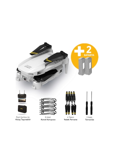 Corby CX017 Wifi Çift Kameralı Katlanabilir 1080P Drone + 2 Bataryalı Set