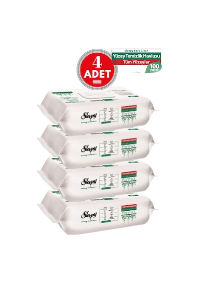 Sleepy Easy Clean Yüzey Temizlik Havlusu 100' Lü X 4 Adet 400 Yaprak Tekli