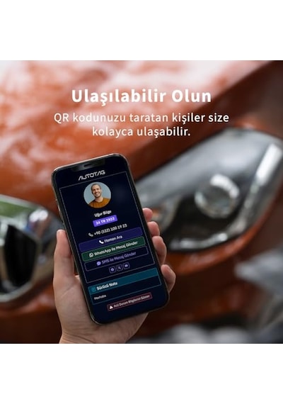 Autotag Qr Kodlu Akıllı Araç Etiketi - Karekod Numaratör - İçten Yapıştırmalı Cam Etiket Genel
