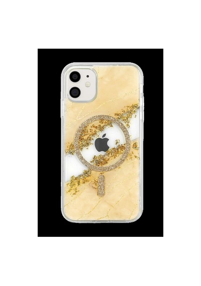 Onegif İphone 11 Lotus Simli Magsafe Kapak - Gümüş
