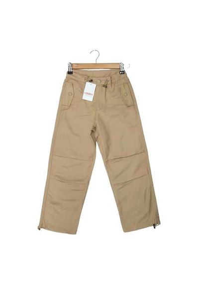 Çikoby Kız Çocuk Beli Paçası Ayarlanabiilir Lastikli Kargo Pantolon-13561-camel Camel