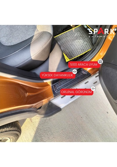 Renault Captur 2013-2019 Yıl Aralığı Uyumlu Kapı Eşiği 4 Parça
