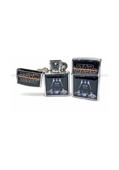 Star Wars Gümüş Renk Kapaklı Benzinli Çakmak