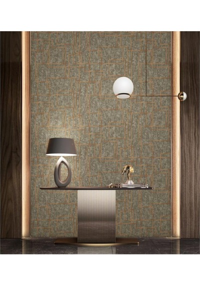 Octagon 1202-5 Koyu Kahve Geometrik Desen Duvar Kağıdı