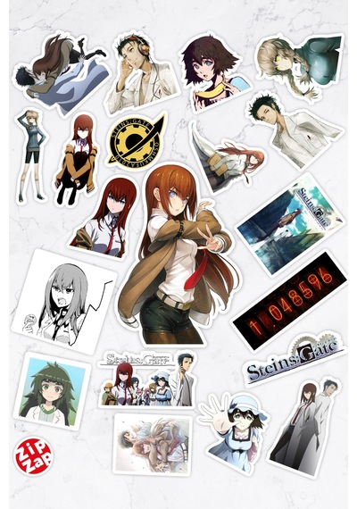 Steins Gate Anime Sticker Paketi 20 Adet Çok Renkli