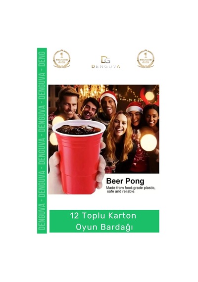 Oyunbardağı Renkli Büyük Boy Bira Kupası Karton Set Eğlenceli Aktivite Parti 12 Toplu Oyun Bardağı Çok Renkli