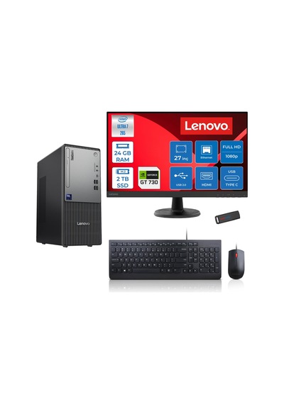 Lenovo ThinkCentre Neo 50T Gen 6 2713BD007WTR25F09 Ultra 7 265 24 GB 2 TB SSD GT730 27" Free Dos Masaüstü Bilgisayar + USB Bellek