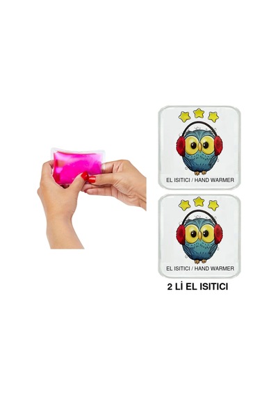 Sıa 2 Adet Baykuş Cep Sobası,el Isıtıcı,sıcak Su Torbası Pvc 10x9,5cm Çok Renkli