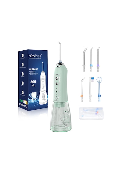 Şarjlı Kablosuz Ağız Duşu, Hızlı Ve Etkili Diş Arası Temizliği 300 Ml Su Hazneli, 5 Modlu, 6 Başlıklı, Ipx7 Su Geçirmez, Diş Taşı Temizliği Yeşil 46374118