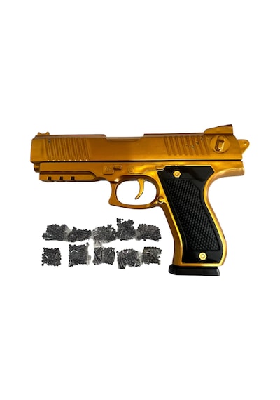 Boncuk Atan Tabanca Gold + 10 Paket Boncuk Gold