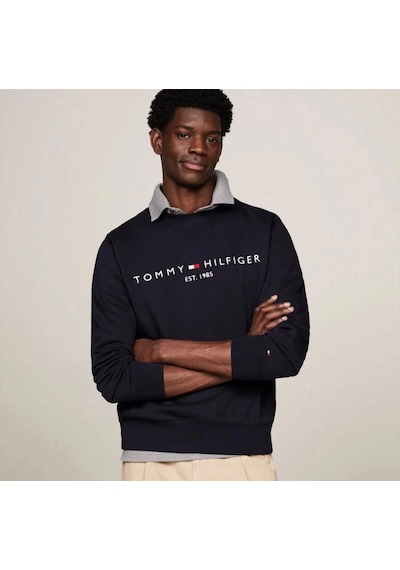 Tommy Hilfiger Sıfır Yaka Sweatshirt Lacivert