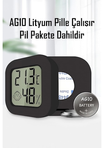 Mini Sıcaklık Nem Ölçer Lcd Ekranlı Oda Termometre Duvara Takılabilen Masaüstü Isı Göstergesi S