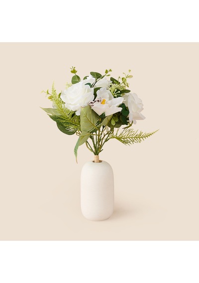 Deco Gül 7'li Buket Çiçek - Beyaz - 38 Cm Çok Renkli