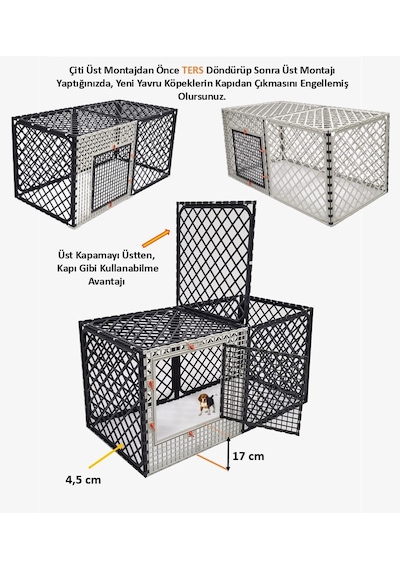 Leganest Üstü Kapanabilir Köpek Kedi Tavşan Çiti 8 Adet 60 x 60 CM