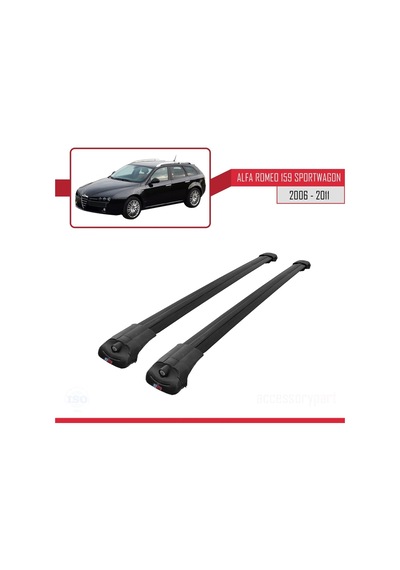 Alfa Romeo 159 Sportwagon 2006-2011 Arası İle Uyumlu Ace-1 Ara Atkı Tavan Barı Siyah