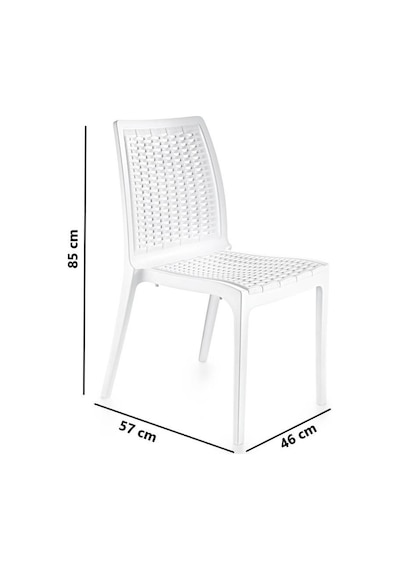 Omnipazar Sy-2523 Rattan Bahçe Sandalye 4'lü Set Beyaz Beyaz