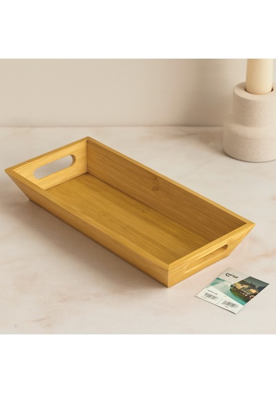 Bambu Sunum Tepsisi 16x35x4.5 Cm Çift Kulplu