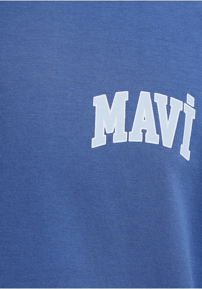 Mavi - Mavi Logo Baskılı Mavi Tişört 0611714-70719 Mavi