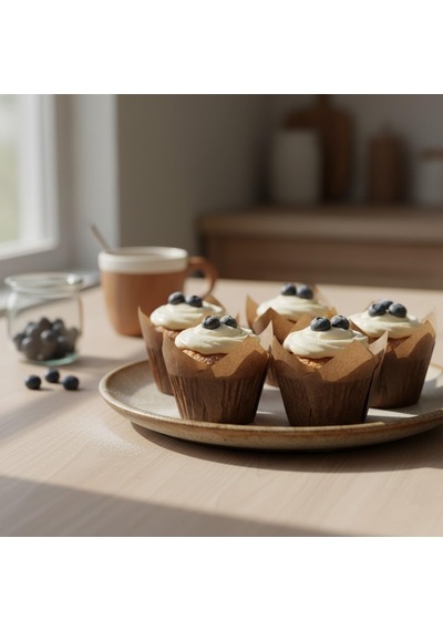 Orret Home 20 Adet Kraft Kağıt Muffin Kalıbı Lale Formlu Cupcake Fırın Kağıdı, Tek Kullanımlık Kek Kalıb Diğer