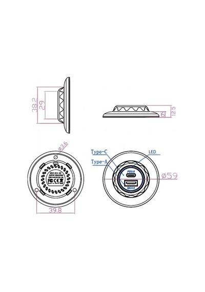 Qyouth Usb Telefon Şarj Cihazı Qc3.0 Modifiye Hızlı Şarj 30w Hd Araba İçin