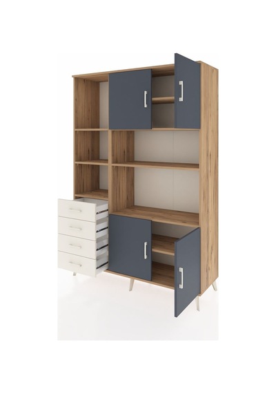 Hyperion Dolap 8 Raflı 4 Çekmeceli 4 Kapaklı 132x44x195 Çam-antrasit/aytaşı Antrasıt/aytası - Atlas Çam Hyperion Dolap 8 Raflı 4 Çekmeceli 4 Kapaklı 132x44x195 Çam-antrasit/aytaşı Antrasıt/aytası - Atlas Çam