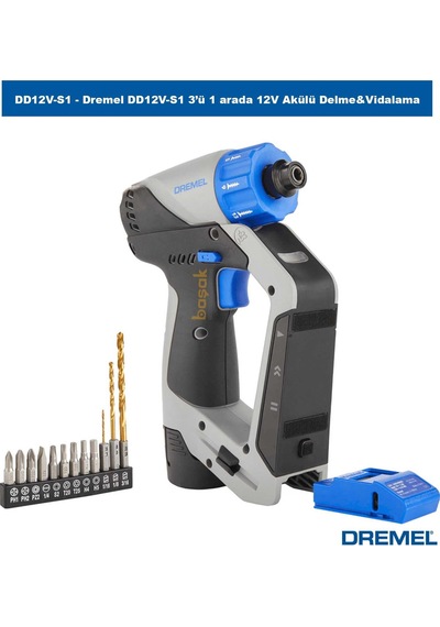 Dremel Dd12v-s1 3 Ü 1 Arada 12v Akülü Delme&vidalama+duvar Dedektörü+lazer Hizalama