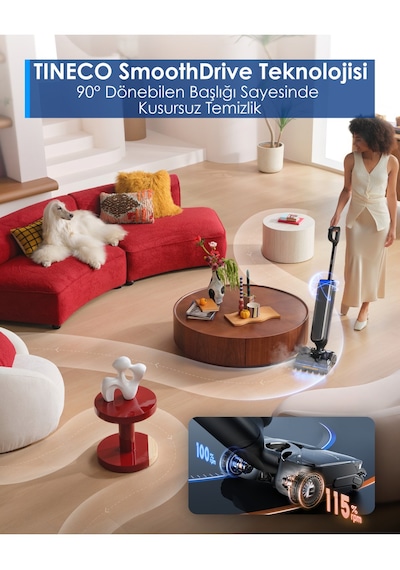 Tineco Floor One S9 Artist Steam Kablosuz Buharlı Akıllı Islak Kuru Süpürge
