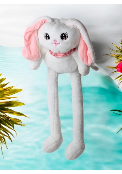 İthal Kumaş Kulakları & Ayakları Uzayıp Küçülen Sevimli Tavşan Peluş Oyuncak & Uyku Arkadaşı 75 Cm. 001