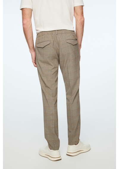 Morven Erkek Kahve Poliviskon Trend Ekoseli Slim Fit Pantolon 26ms003026400 Kahve