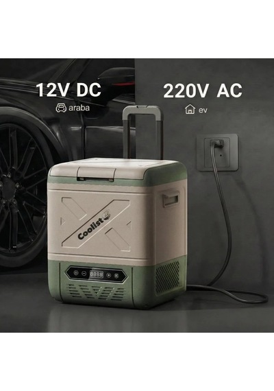 Coolist Clk18w 12/24volt/ 220volt Litre Kompresörlü Tekerlekli Oto Buzdolabı