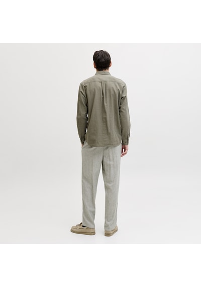 Jack & Jones Erkek Keten Karisimli Chino Pantolon - Karl - 12269371 Cloud Dancer