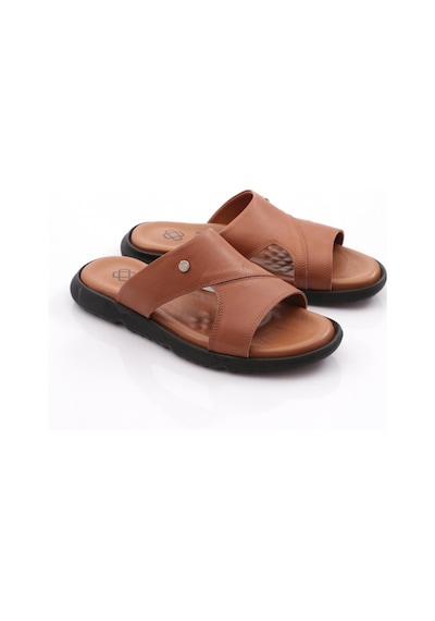 Dgn Hakiki Deri Comfort Rahat Taban Erkek Terlik 809 809-2690-R1755 Taba
