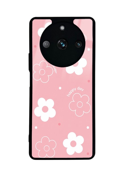 Realme 11 Pro Pink Lucky Happy Day Tasarımlı Glossy Telefon Kılıfı Pembe