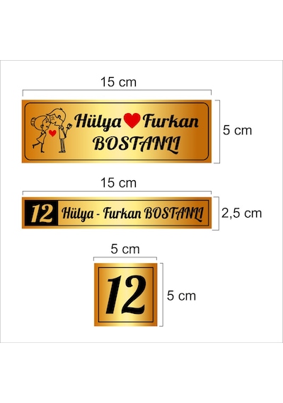 3'Lü Set Kapı Isimliği, Kapı Numarası, Posta Kutusu Isimliği (268159673)