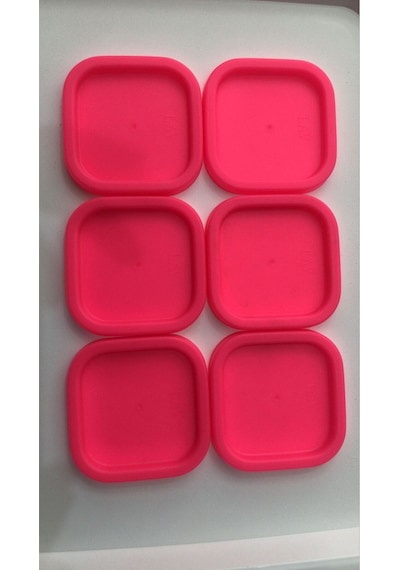 6 Adet Yedek Saklama Kabı Kapağı Pembe 6 Lı -270 Cc Karışık