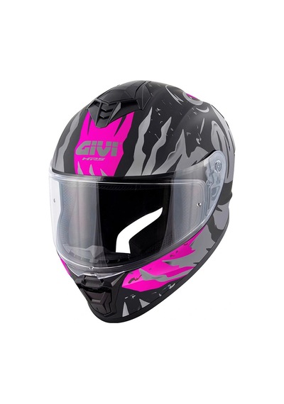 Gıvı 50.x Sharkbıte Mat Siyah-gri-pembe Kask Pembe