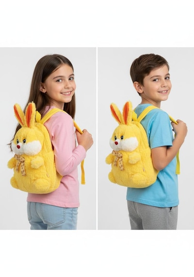 Sarı Çantalı Peluş Ayıcık 5 Renk Varyantlı Sarı